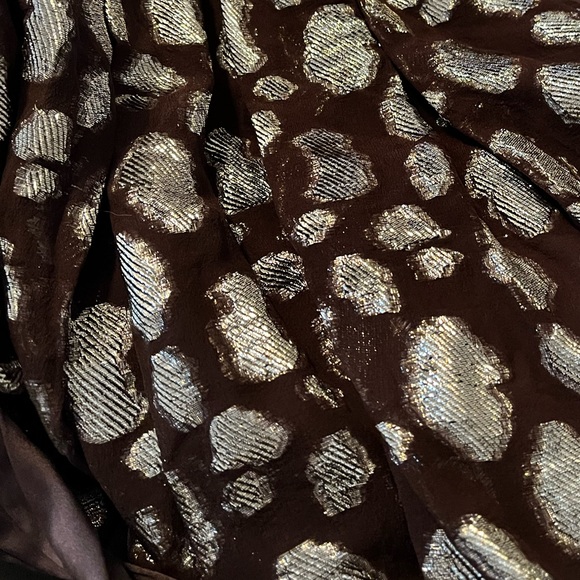 💟 Feraud Vintage Brown and gold shimmery gold dress - Picture 8 of 8